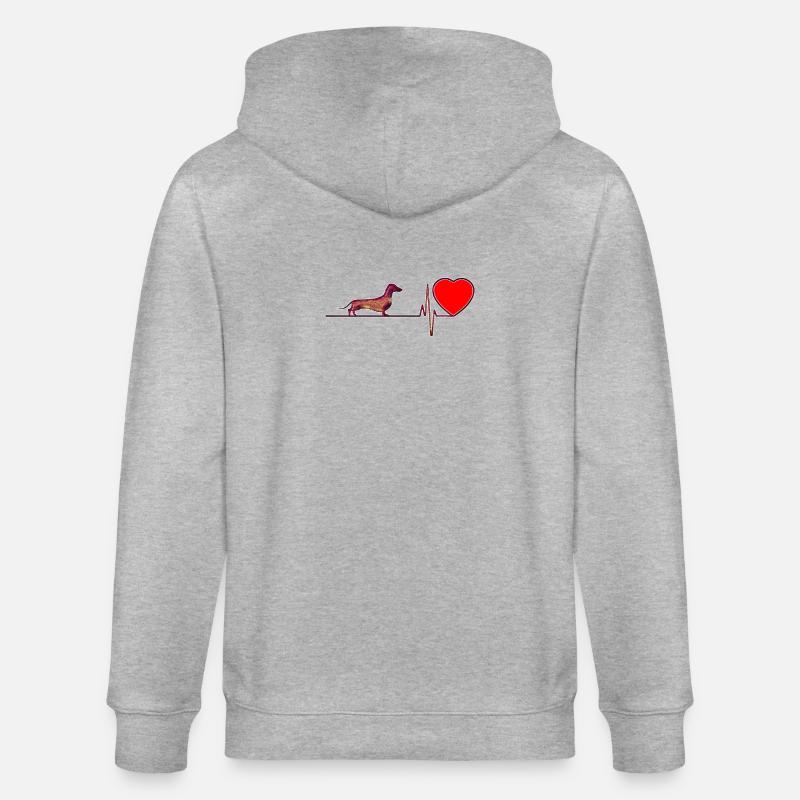 Ich liebe Dackel - Stanley/Stella Unisex Bio-Kapuzenjacke CULTIVATOR - Grau meliert