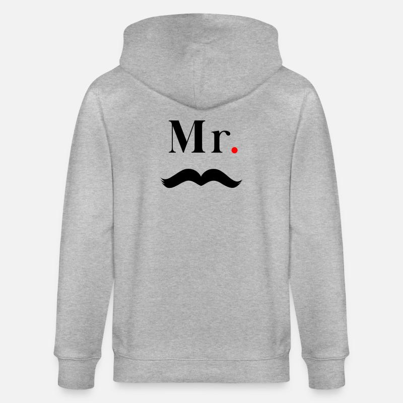 Herr Schwarzer Schnurrbart - Stanley/Stella Unisex Bio-Kapuzenjacke CULTIVATOR  - Grau meliert