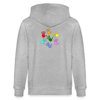Peindre les mains des enfants - Veste à capuche bio CULTIVATOR Stanley/Stella Unisexe - gris chiné - Dos - Luana (180cm)