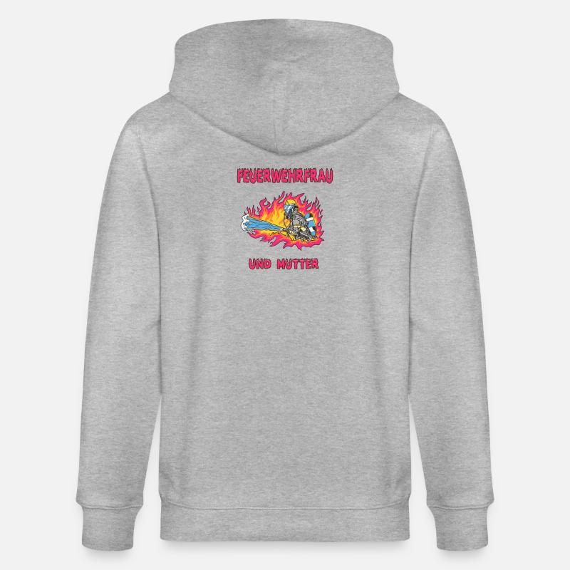 Feuerwehrfrau und Mutter - Stanley/Stella Unisex Bio-Kapuzenjacke CULTIVATOR  - Grau meliert