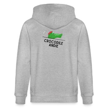 Crocodile Andie - Stanley/Stella Unisex Bio-Kapuzenjacke CULTIVATOR  - Grau meliert - Hinten - Luana (180cm)