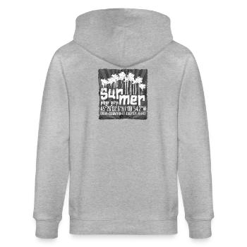 En bord de mer - Le Gurp France - Veste à capuche bio CULTIVATOR Stanley/Stella Unisexe - gris chiné - Dos - Luana (180cm)