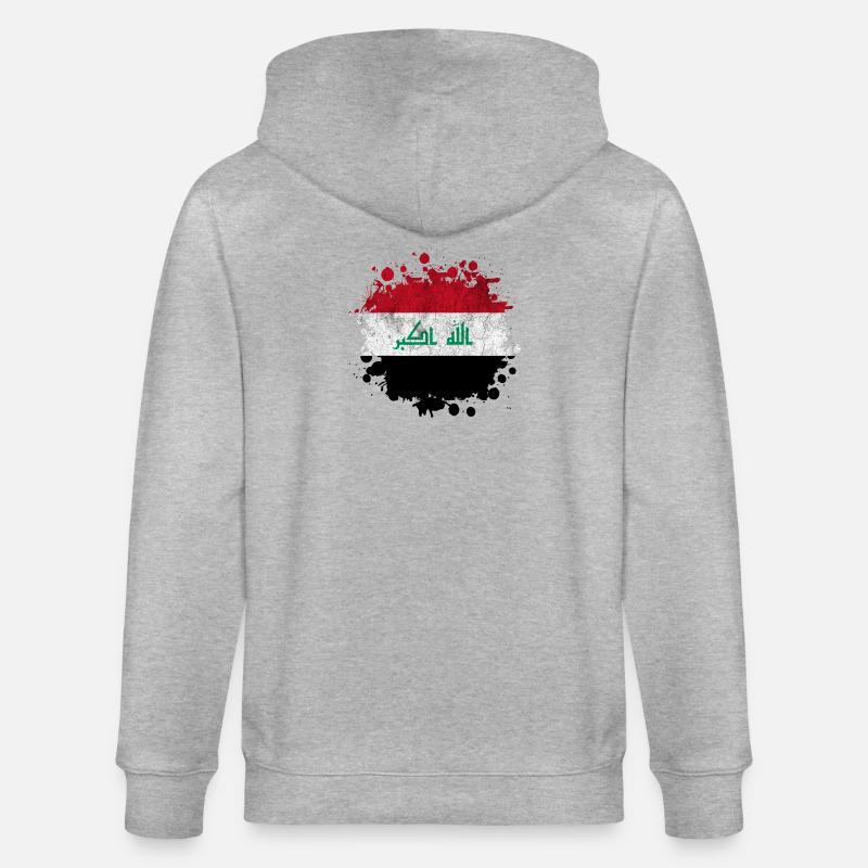 Conception de drapeaux Splash Irak - Veste à capuche bio CULTIVATOR Stanley/Stella Unisexe - gris chiné