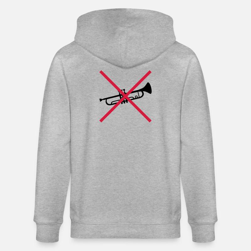 Trompete Verboten Schild - Stanley/Stella Unisex Bio-Kapuzenjacke CULTIVATOR  - Grau meliert