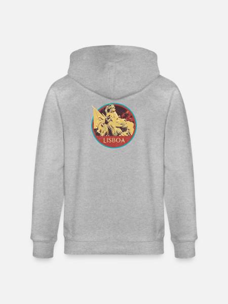 Lisbon Portugal, augusta street - Stanley/Stella CULTIVATOR Unisex Organic Hooded Jacket - heather grey