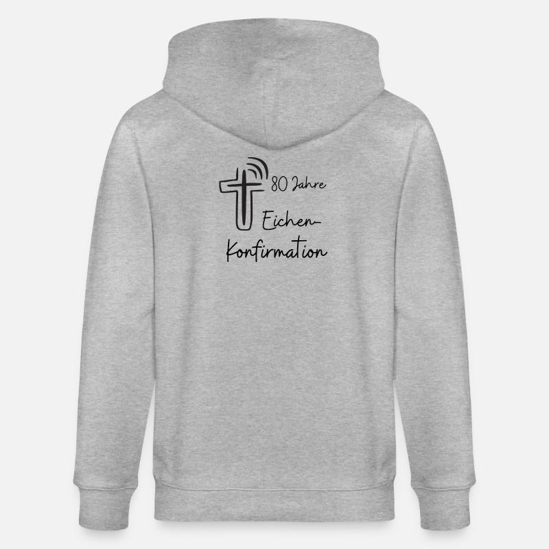 Eichen-Konfirmation 80 Jahre Jubelkonfirmation - Stanley/Stella Unisex Bio-Kapuzenjacke CULTIVATOR  - Grau meliert