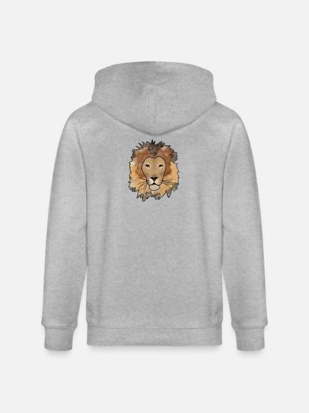 Löwe - Stanley/Stella Unisex Bio-Kapuzenjacke CULTIVATOR - Grau meliert