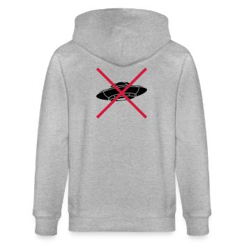 No UFOs Forbidden Shield - Stanley/Stella CULTIVATOR  Unisex Organic Hooded Jacket - heather grey - Back - Luana (180cm)