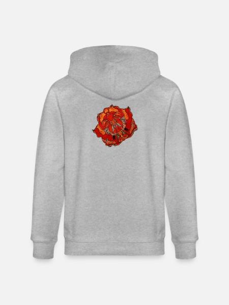 tolle frühlingsmotive damen, papageientulpe - Stanley/Stella Unisex Bio-Kapuzenjacke CULTIVATOR  - Grau meliert