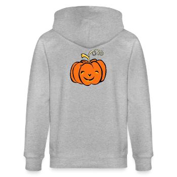 Pumpkin Autumn Halloween Design Orange - Stanley/Stella CULTIVATOR  Unisex Organic Hooded Jacket - heather grey - Back - Luana (180cm)