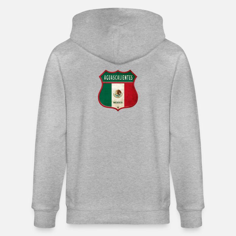 Aguascalientes Mexiko Wappen Design - Stanley/Stella Unisex Bio-Kapuzenjacke CULTIVATOR  - Grau meliert