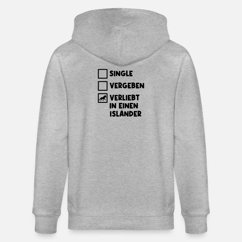 Islandpferde Isländer Pferdeliebe Statement Pferde - Stanley/Stella Unisex Bio-Kapuzenjacke CULTIVATOR  - Grau meliert