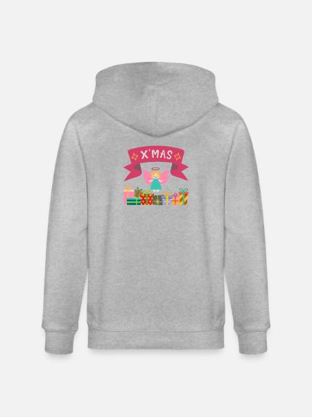 XMAS Engel mit Geschenken - Stanley/Stella Unisex Bio-Kapuzenjacke CULTIVATOR - Grau meliert