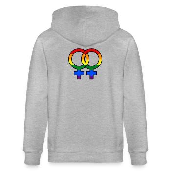 Gleichgeschlechtliche Ehe Lgbt Beziehung Stolz - Stanley/Stella Unisex Bio-Kapuzenjacke CULTIVATOR  - Grau meliert - Hinten - Luana (180cm)