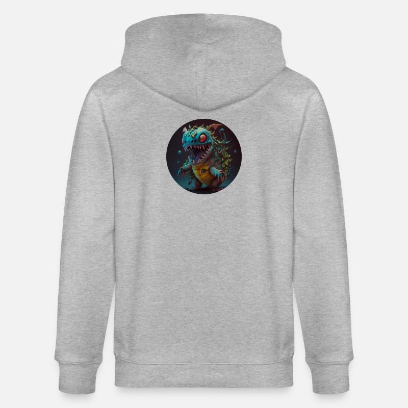 Süsses Monster Comic - Stanley/Stella Unisex Bio-Kapuzenjacke CULTIVATOR  - Grau meliert
