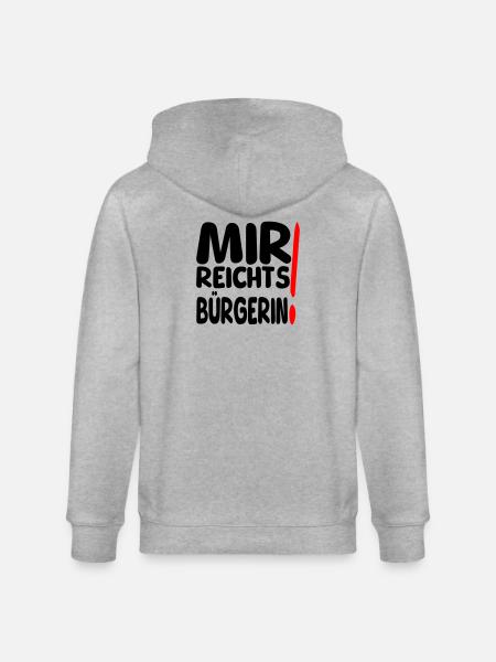 reicht mir Bürgerin - Stanley/Stella Unisex Bio-Kapuzenjacke CULTIVATOR - Grau meliert