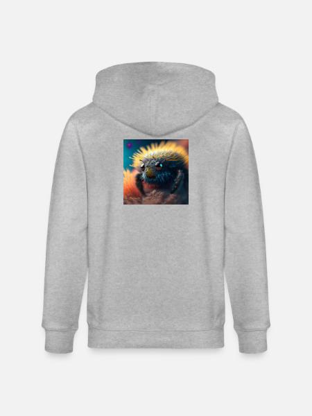 Photo macro creature 05 - Stanley/Stella CULTIVATOR Unisex Organic Hooded Jacket - heather grey
