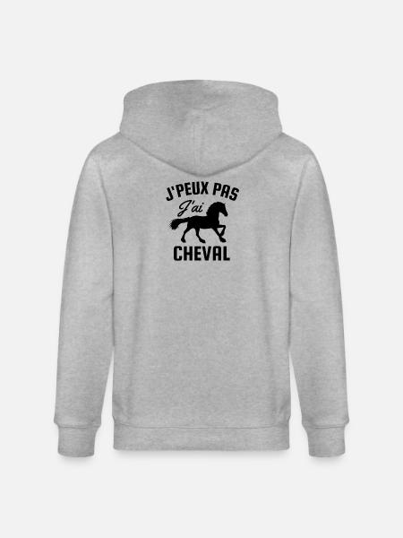 Je peux pas j'ai cheval - Veste à capuche bio CULTIVATOR Stanley/Stella Unisexe - gris chiné