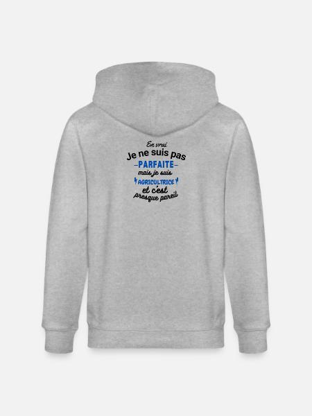 Pas parfaite mais Agricultrice - Veste à capuche bio CULTIVATOR Stanley/Stella Unisexe - gris chiné