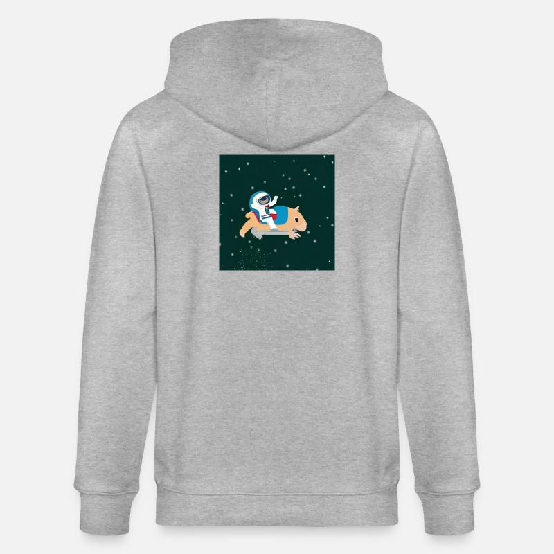 Astronaute sur un capybara spatial - Veste à capuche bio CULTIVATOR Stanley/Stella Unisexe - gris chiné