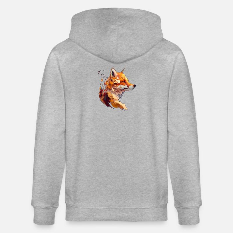 Polygon Fox Design, Pretty Fox - Veste à capuche bio CULTIVATOR Stanley/Stella Unisexe - gris chiné