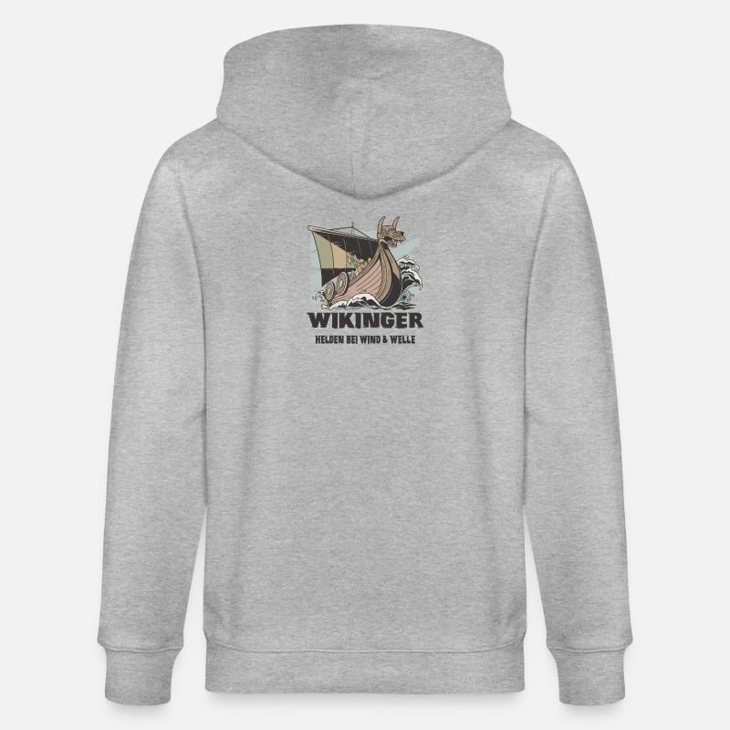 Wikinger Seefahrt Design - Stanley/Stella Unisex Bio-Kapuzenjacke CULTIVATOR  - Grau meliert