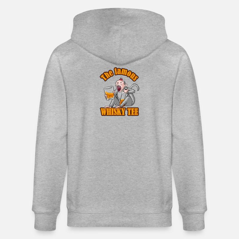 Das berühmte Whisky-Tee – Aper'Monkey Edition - Stanley/Stella Unisex Bio-Kapuzenjacke CULTIVATOR - Grau meliert