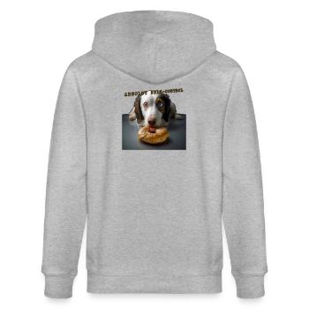 Absolut Selbstkontrollhund 01 - Stanley/Stella Unisex Bio-Kapuzenjacke CULTIVATOR  - Grau meliert - Hinten - Luana (180cm)