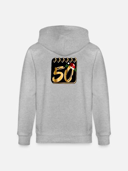 December 50th Birthday Christmas - Stanley/Stella CULTIVATOR  Unisex Organic Hooded Jacket - heather grey