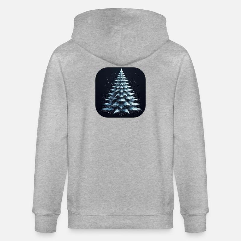 Arbre de Noël Sapin Polygones Vert - Veste à capuche bio CULTIVATOR Stanley/Stella Unisexe - gris chiné