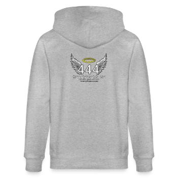 Angel Number 444 Winged Brilliance - Stanley/Stella CULTIVATOR  Unisex Organic Hooded Jacket - heather grey - Back - Luana (180cm)