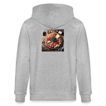 Jambon serrano et fromage - Veste à capuche bio CULTIVATOR Stanley/Stella Unisexe - gris chiné - Dos - Luana (180cm)