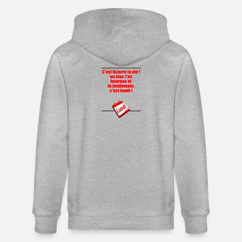 Demain c'est lundi - Veste à capuche bio CULTIVATOR Stanley/Stella Unisexe - gris chiné