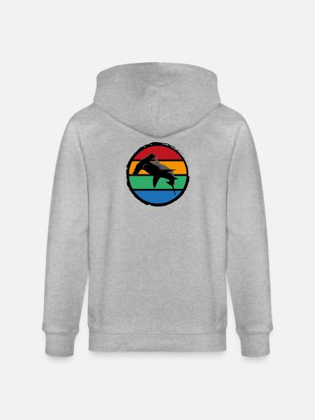 14 Hammerhai sunset - Stanley/Stella Unisex Bio-Kapuzenjacke CULTIVATOR - Grau meliert