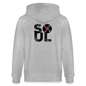 Soul vintage - Stanley/Stella Unisex Bio-Kapuzenjacke CULTIVATOR  - Grau meliert - Hinten - Luana (180cm)