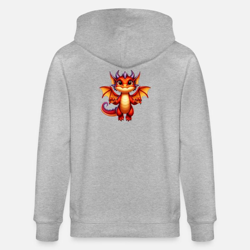 Drache - Stanley/Stella Unisex Bio-Kapuzenjacke CULTIVATOR  - Grau meliert