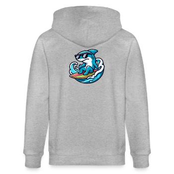 Shark Wave Rider: The Surfing Sensation - Stanley/Stella CULTIVATOR  Unisex Organic Hooded Jacket - heather grey - Back - Luana (180cm)