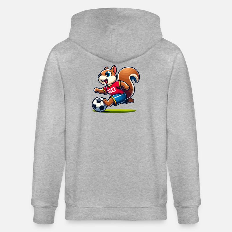 Scamper Striker: Das Fußball-Eichhörnchen - Stanley/Stella Unisex Bio-Kapuzenjacke CULTIVATOR  - Grau meliert