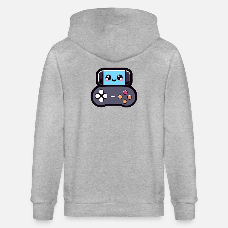 Game Buddy: Das fröhliche Joypad - Stanley/Stella Unisex Bio-Kapuzenjacke CULTIVATOR - Grau meliert
