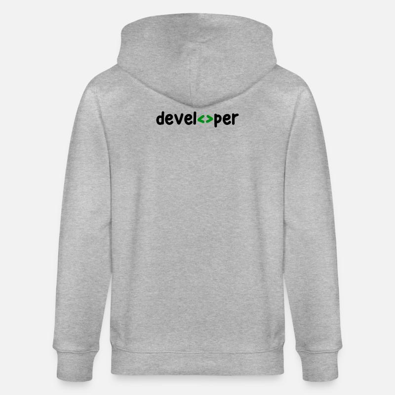 Développeur Spruch Coden Softwareentwickler Nerd - Veste à capuche bio CULTIVATOR Stanley/Stella Unisexe - gris chiné