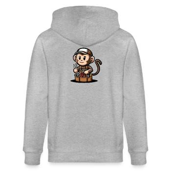 Mécanique de singe pratique - Veste à capuche bio CULTIVATOR Stanley/Stella Unisexe - gris chiné - Dos - Luana (180cm)