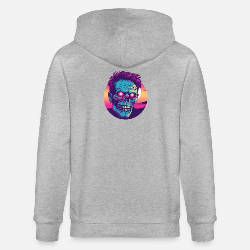 Zombie-Synthwave 2 - Stanley/Stella Unisex Bio-Kapuzenjacke CULTIVATOR  - Grau meliert