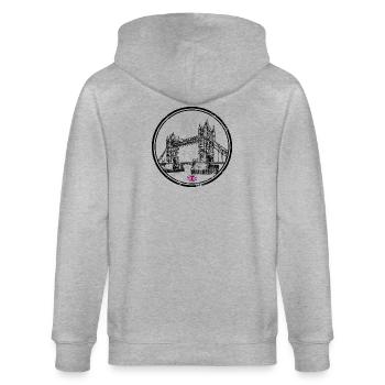 Londoner Brücke - Stanley/Stella Unisex Bio-Kapuzenjacke CULTIVATOR  - Grau meliert - Hinten - Luana (180cm)