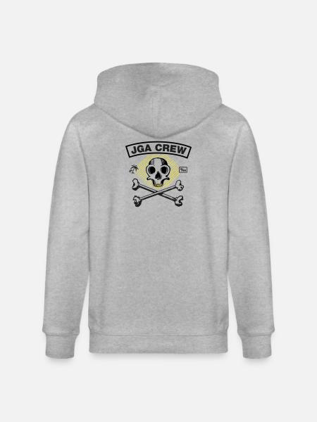 JGA Crew - Skull and Bones - Stanley/Stella Unisex Bio-Kapuzenjacke CULTIVATOR  - Grau meliert