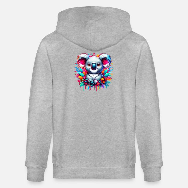 Koala - Stanley/Stella Unisex Bio-Kapuzenjacke CULTIVATOR  - Grau meliert
