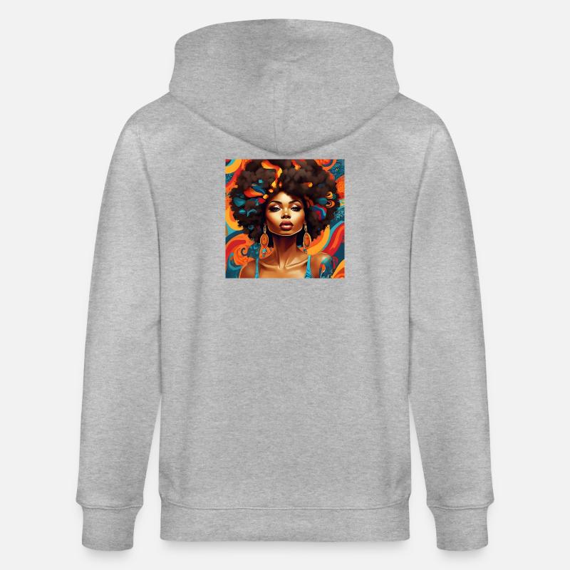 Afro Hair style Explosion Florale - Veste à capuche bio CULTIVATOR Stanley/Stella Unisexe - gris chiné