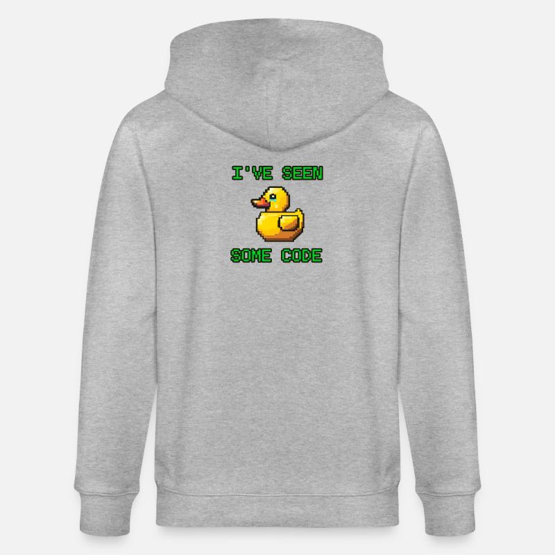 Pixel Duck J’ai vu du code - Veste à capuche bio CULTIVATOR Stanley/Stella Unisexe - gris chiné
