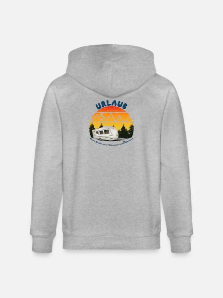 Urlaub gemeinsam im Wohnwagen - Stanley/Stella Unisex Bio-Kapuzenjacke CULTIVATOR - Grau meliert