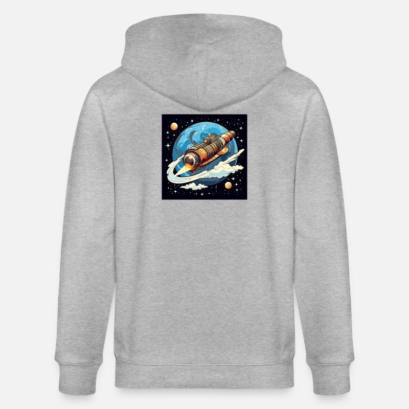 Vol de fusée dans l’espace - Veste à capuche bio CULTIVATOR Stanley/Stella Unisexe - gris chiné