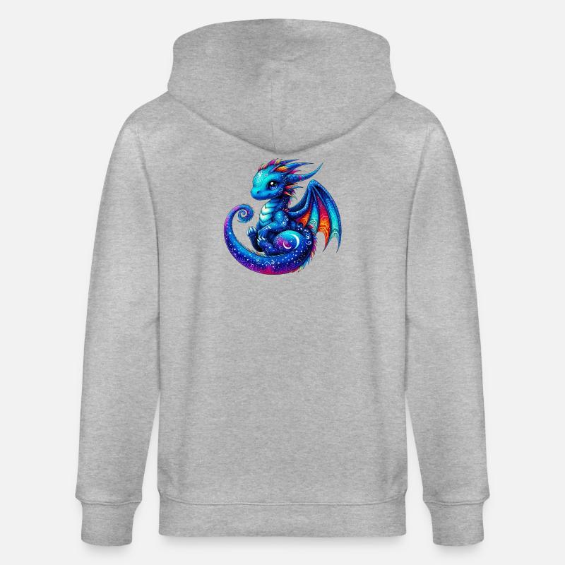 Drache - Stanley/Stella Unisex Bio-Kapuzenjacke CULTIVATOR  - Grau meliert